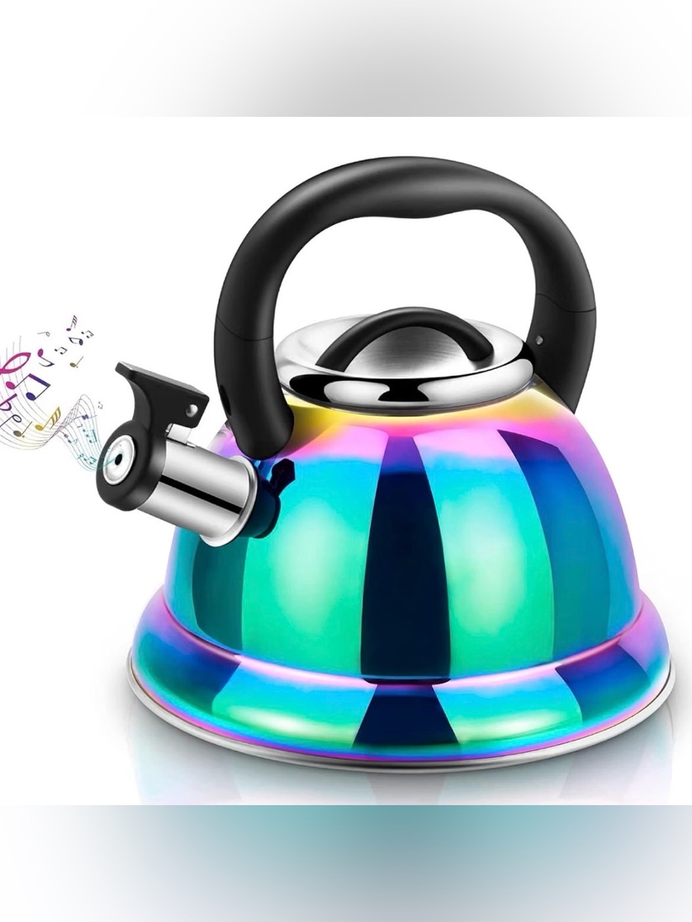 Weftnom Iridescent Rainbow Whistling Tea Kettle 3.5 liter